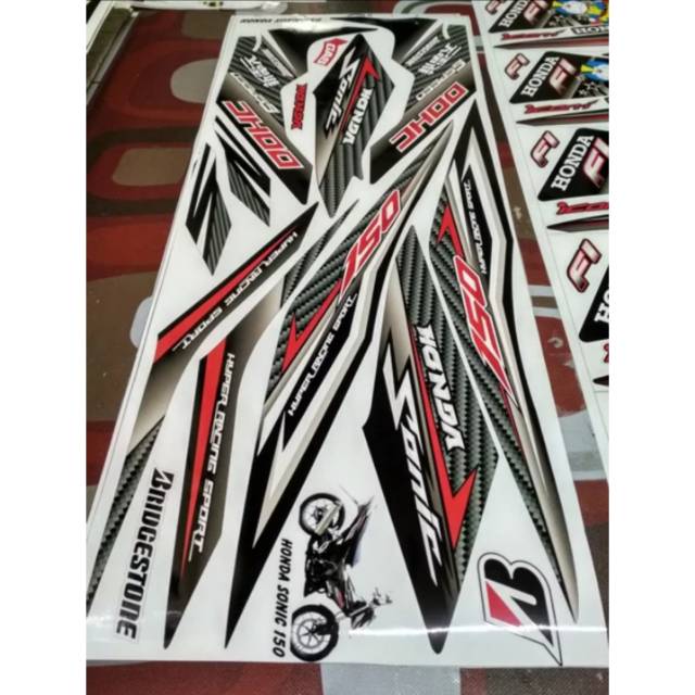Striping Honda Sonic 150r Black Carbon