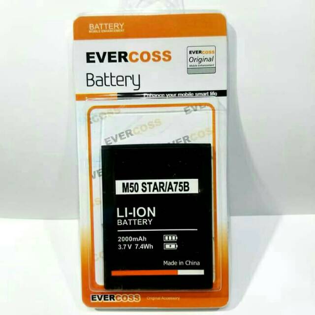 Batt batre evercross start xtream one pro m50 star m50a 4g a75b