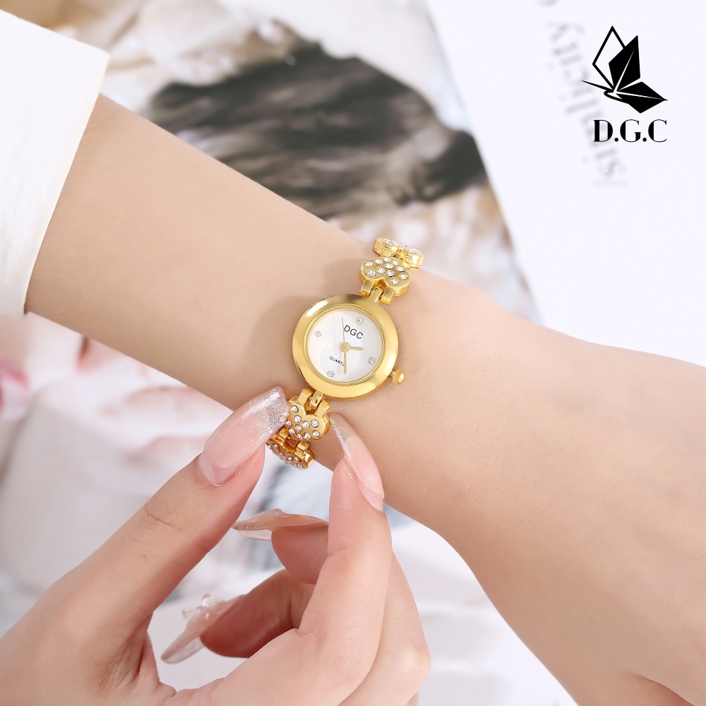 ✨DGC✨ Jam Tangan Ladies Fashion Watch Love Bracelet Dial Diamond Watch Korea Simple Casual Student W224