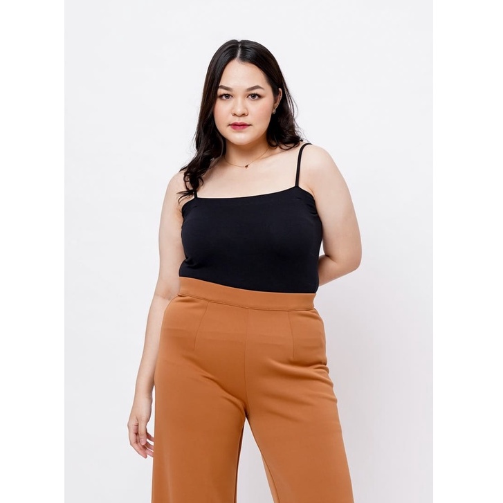SQUARE CAMISOLE XL-XXL | Tanktop Jumbo Wanita spageti strap | Camisole ukuran Jumbo Tali kecil | Tan