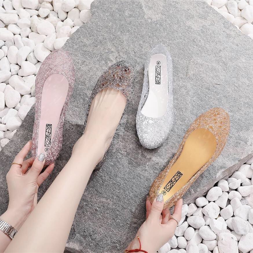 Sepatu Flatshoes Slip on Sepatu jelly Frozen Princess Dewasa