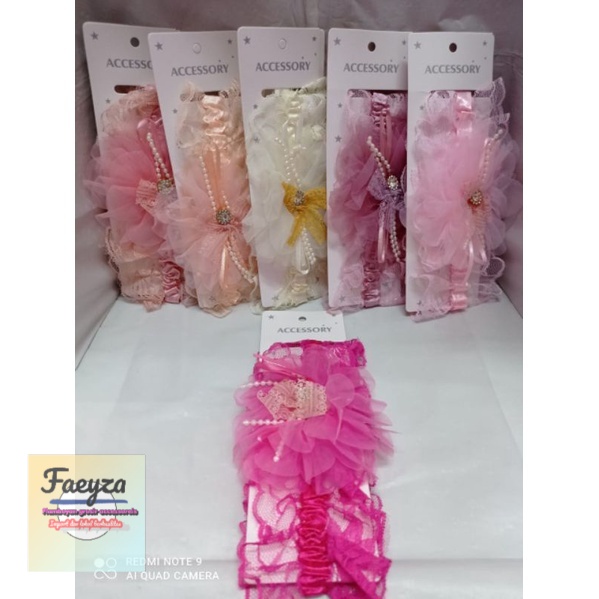 6 pcd bandana rambut bayi renda korea