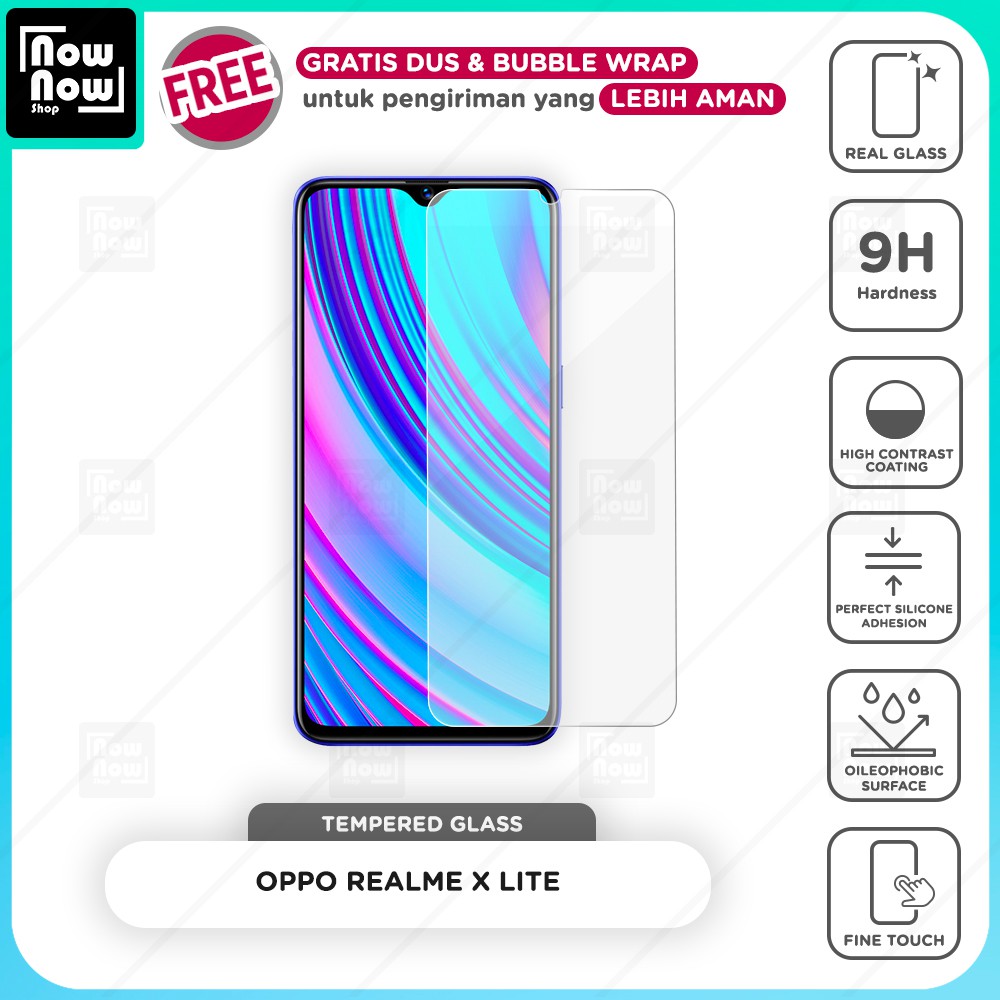 Tempered Glass Anti Gores Oppo Realme X Lite Screen Guard Protector 9H Kaca Temperglass