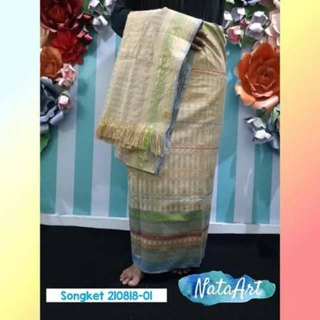 KAIN SONGKET WARNA UNGU GRADASI 210818-01