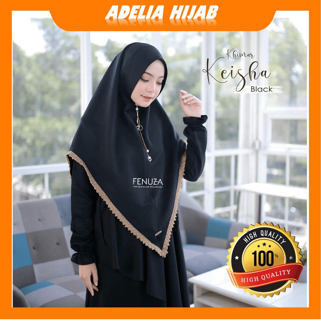 COD Khimar Instan atau Jilbab Wanita Dewasa Terbaru 2021 Keisha Fenuza Muslim Bahan Crepe Premium Mo