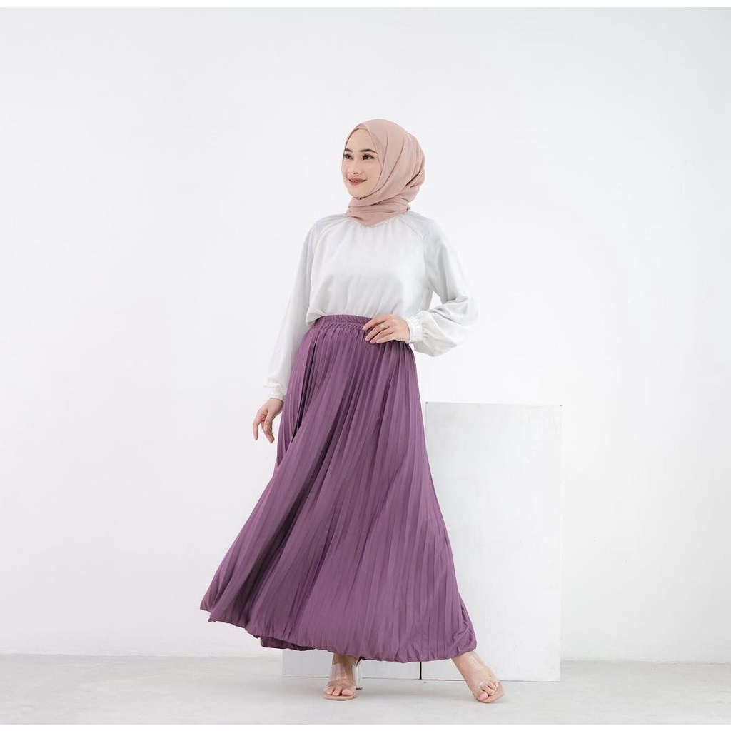 Rok Plisket Murah Rok Mayung Fashion hijab modern bisa COD Grosir harga promo Rok Panjang Kekinian B