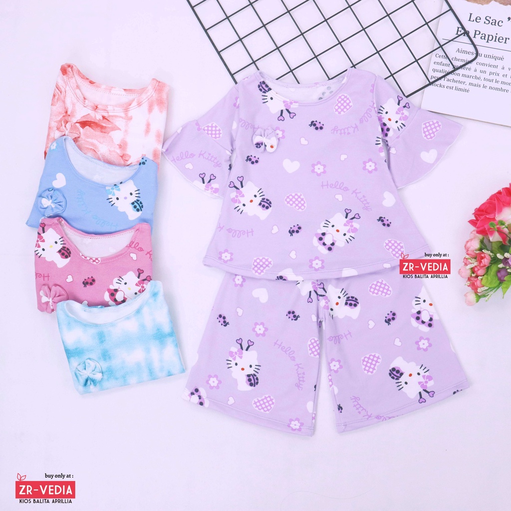 [MOTIF] Setelan Lucy uk 2-4 Tahun / Baju Anak Perempuan Set Atasan Balita Blouse Kulot Balita Cewek