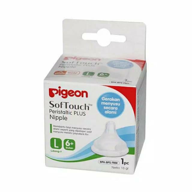 PIGEON - SILICON PERISTALTIC PLUS NIPPLE SOFT TOUCH / WIDE NECK / DOT BAYI