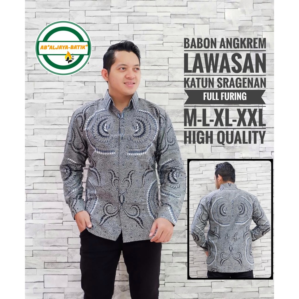 BABON ANGKREM LAWASAN ALJAYA KEMEJA BATIK SOLO PRIA LENGAN PANJANG PENDEK LAPIS FURING ATASAN PREMIUM MODERN KATUN HALUS MANUK TUMPUK LAKSAMANA ELANG BRAMANTYA BANYU ABANG AJI IJO  PARANG KUSUMO PEKSI ABRIT KUNCORO DIGDOYO BINTANG PEKSI AWAR AWAR CEPLOK