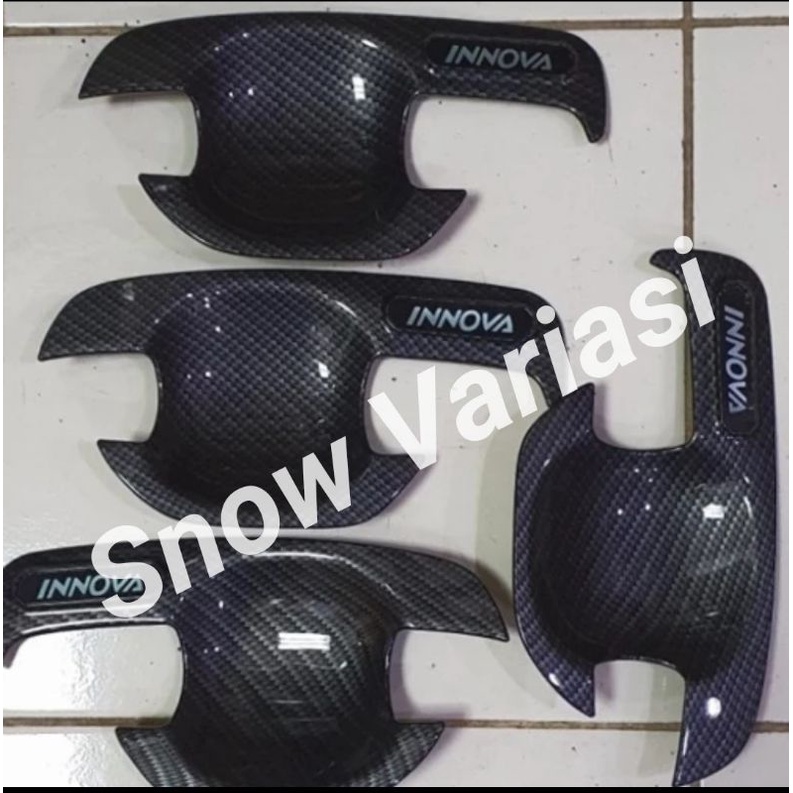 Cover Outer mangkok pintu New Innova 2005-2015 carbon glossy