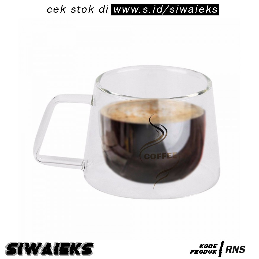 Grab Medan Cangkir Kopi Double Glass Coffee Mug 200ml RNS Doomed  CRW77382 - Transparent