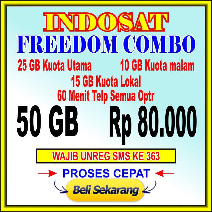 Paket Data Kuota Internet Gift Im3 Indosat 50 Gb Murah Proses Cepat Tidak Menambah Masa Aktif Kartu Shopee Indonesia