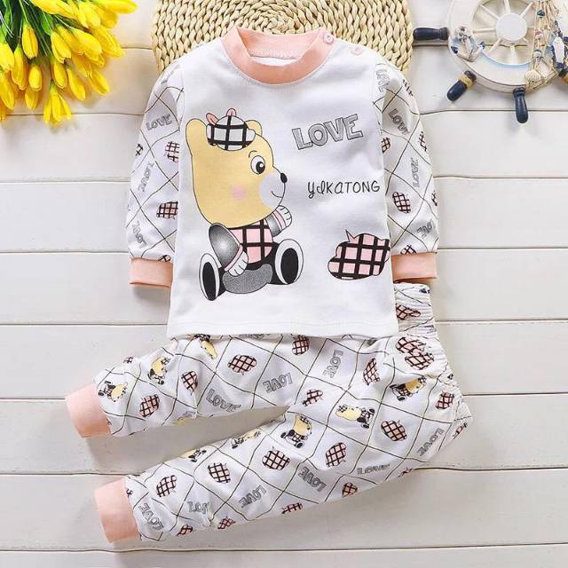 Baju Bayi Motif Cat Setelan Baju Bayi Lengan Celana Panjang Baju Bayi Lucu Shopee Indonesia