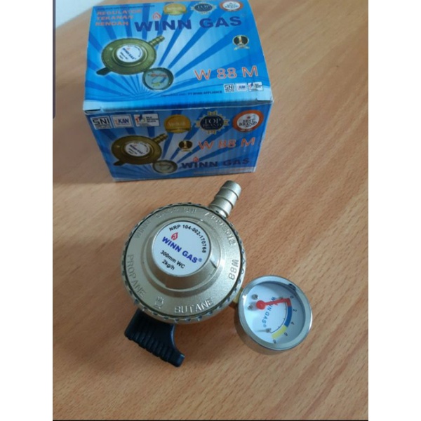 Jual Regulator Kompor Gas Tekanan Rendah Win Gas + Meter W-88M Gold ...