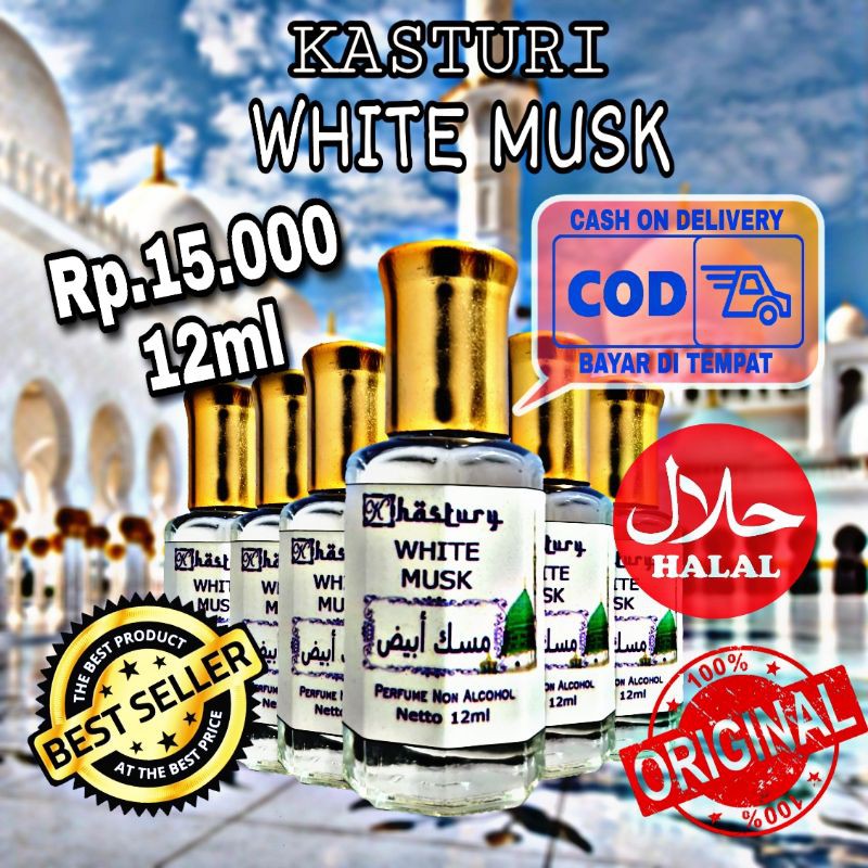 Best Seller No 2 !! KASTURI PUTIH MURNI 12ML | KHASTURY WHITE MUSK ORIGINAL