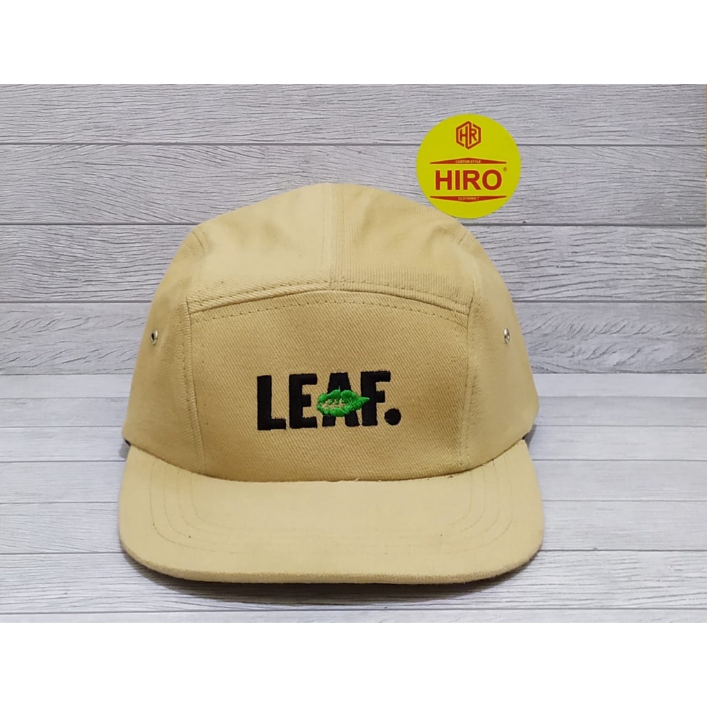 [COD]Topi Snapback Bordir LEAF Hip-Hop New Model/Topi Lima panel/Topi Disro keren