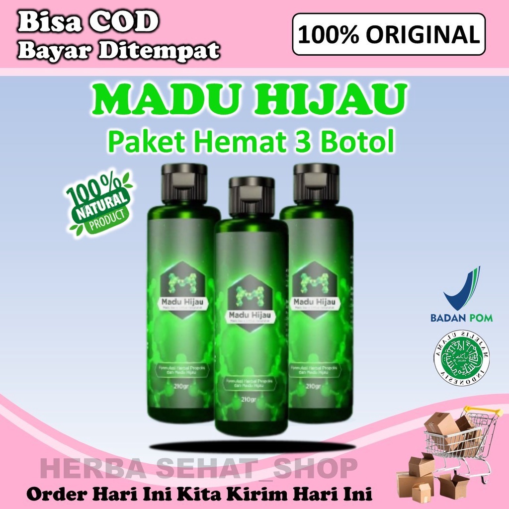 

(Bisa COD) Paket Hemat 3 Botol Madu Hijau Ijo Herbal Lambung Asam Lambung Maag Kronis Original Asli Herbal Lambung Asli Madu Ijo Untuk Lambung Ori Madu Lambung Obat Asam Lambung Maag GERD Kanker Lambung Tukak Lambung
