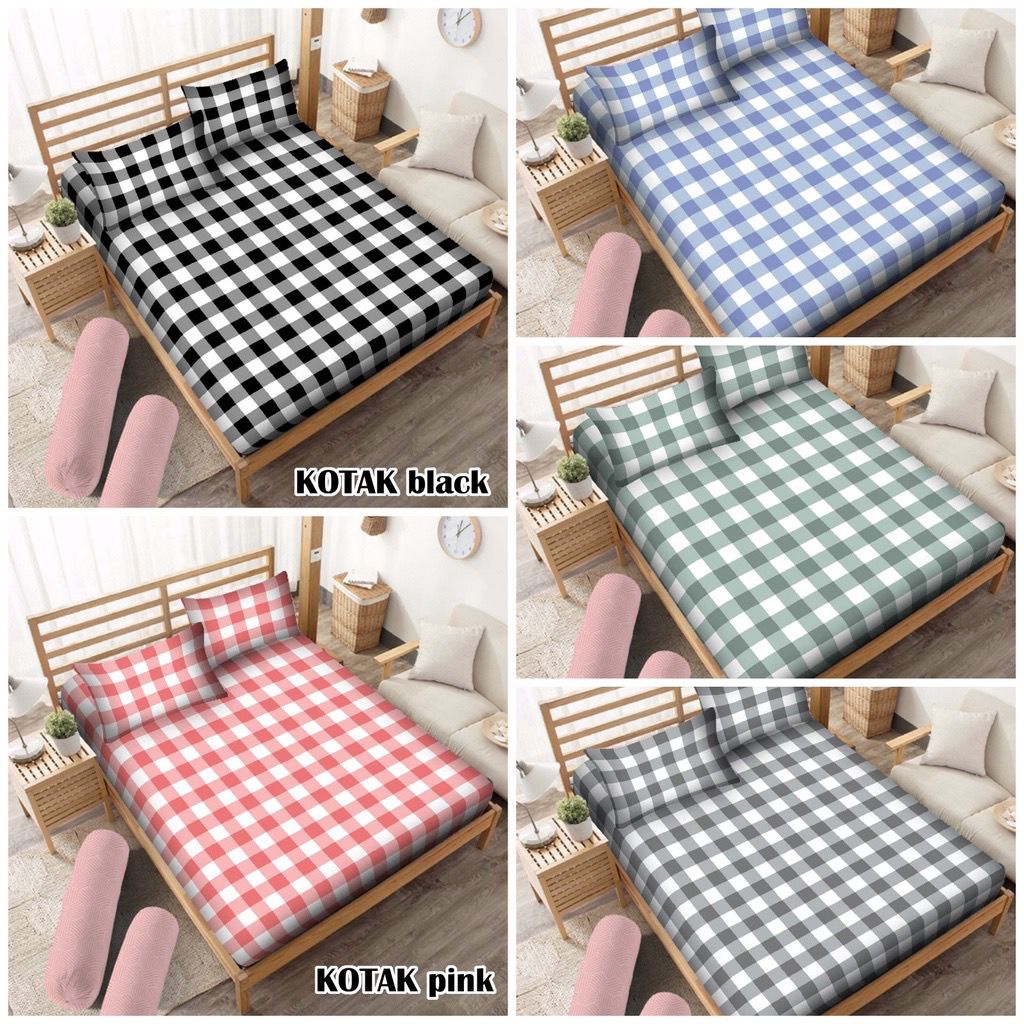 Sprei I Sprei kotak I Sprei Estetik Minimalis Uk no 1, no 2, no 3