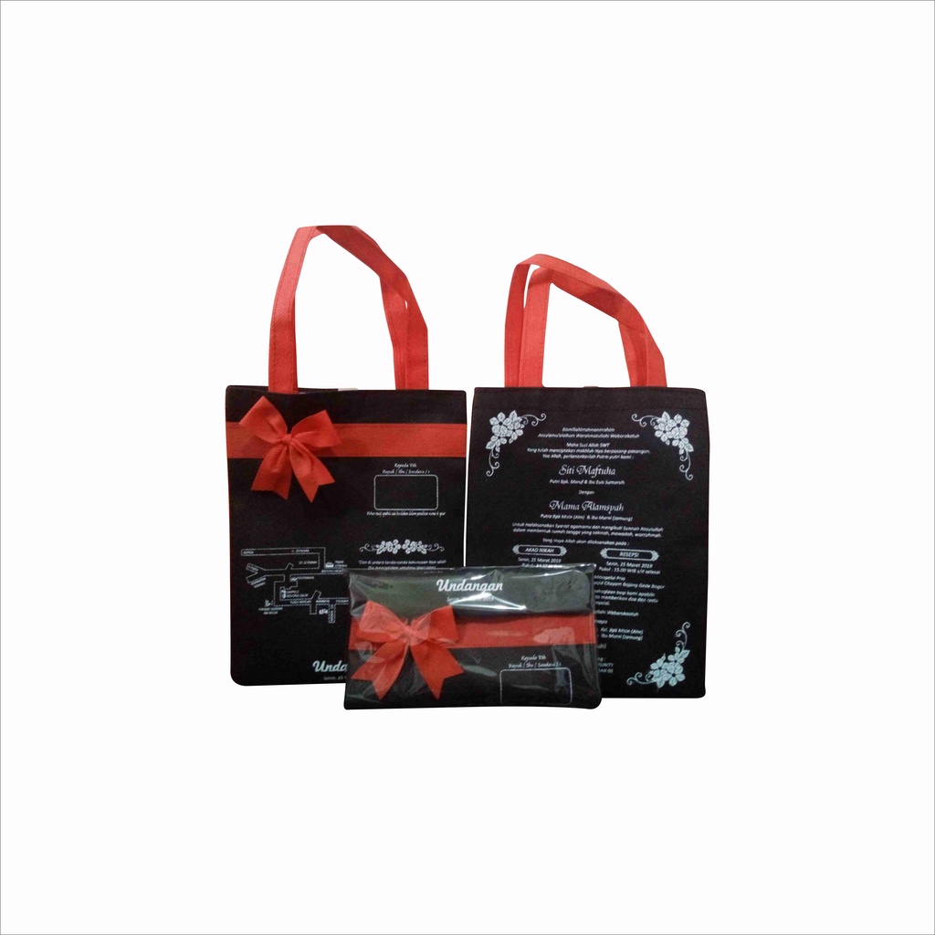 Undangan Pernikahan Tas Unik Hitam