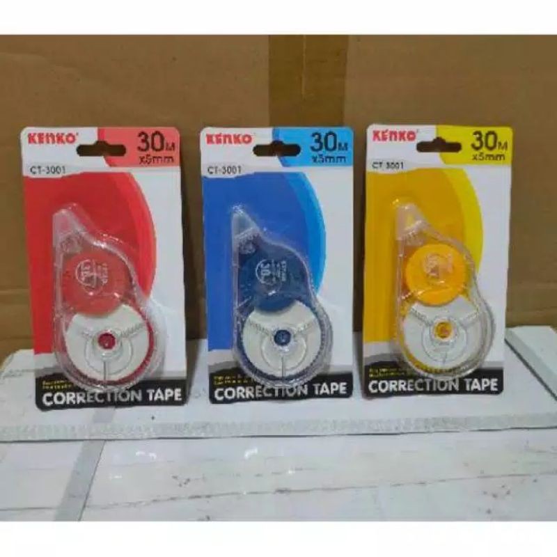 

TIPEX KERTAS 30 METER KENKO / CORRECTION TAPE CT-3001 (SATUAN)