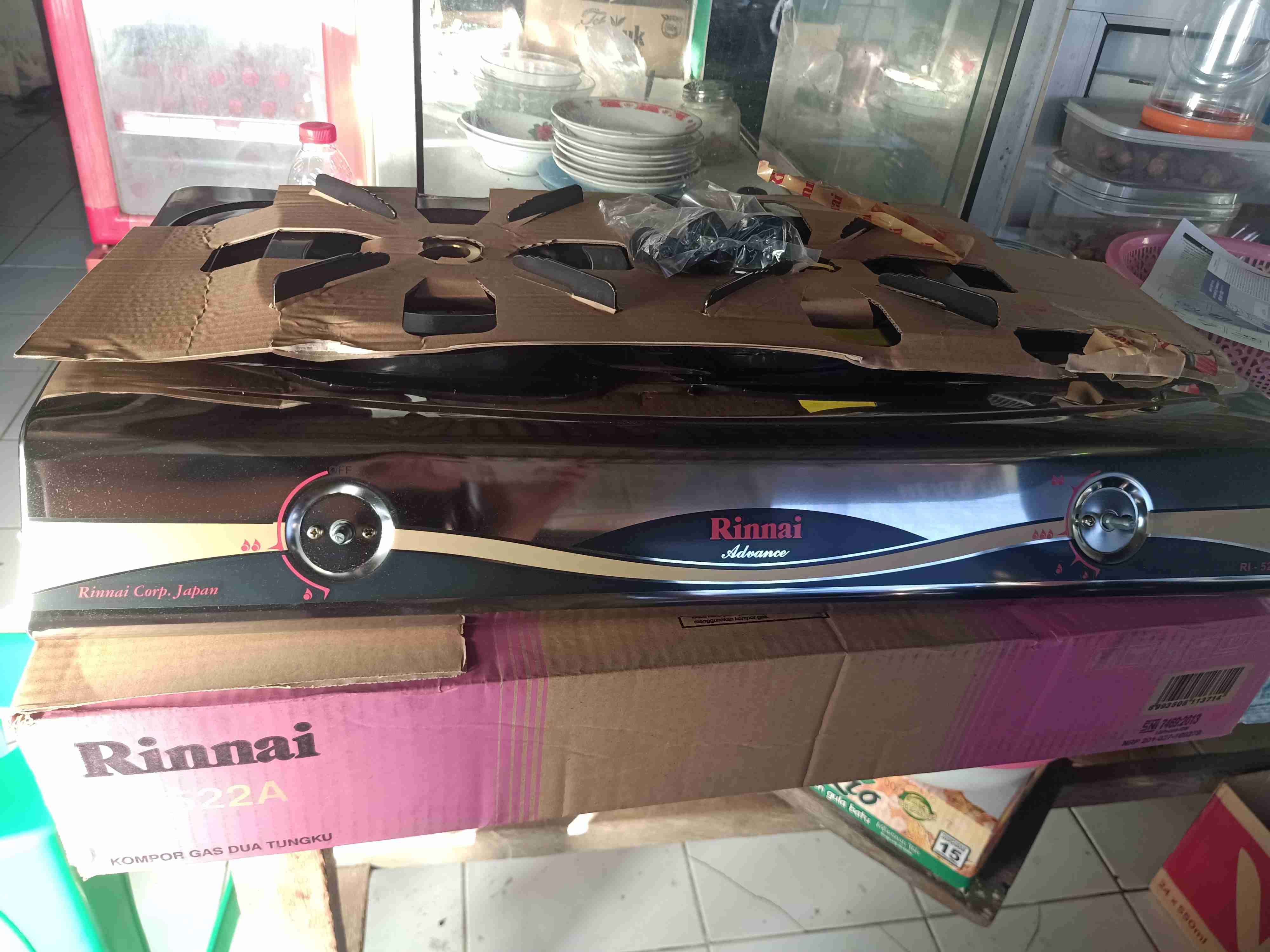 Rinnai Kompor Gas 2 Tungku Ri 522a - 522 A - Ri522a Ada Api Lilin Kecil Sni Original