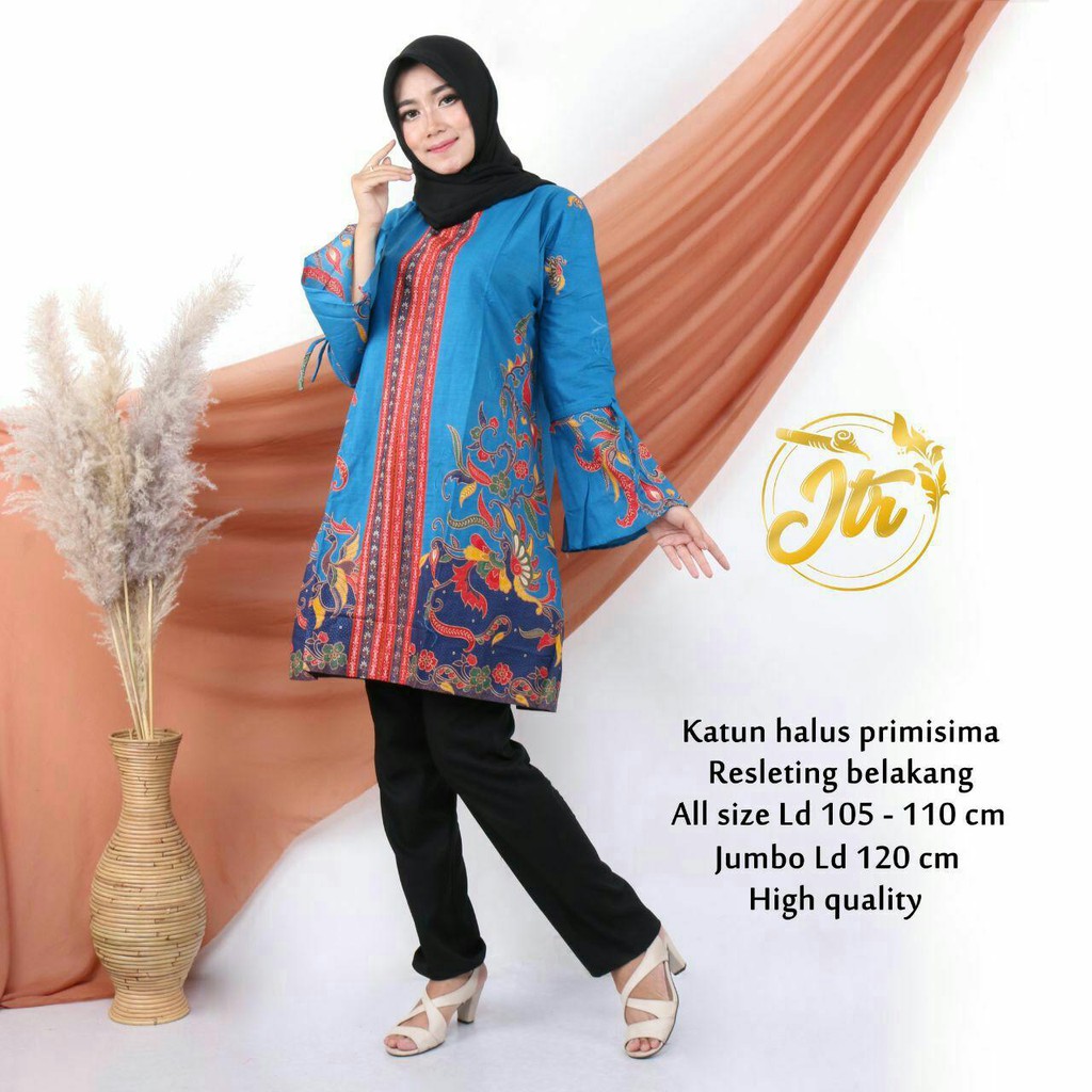 MODEL ATASAN TERBARU ATASAN TUNIK KERJA BATIK KATUN HALUS 2022