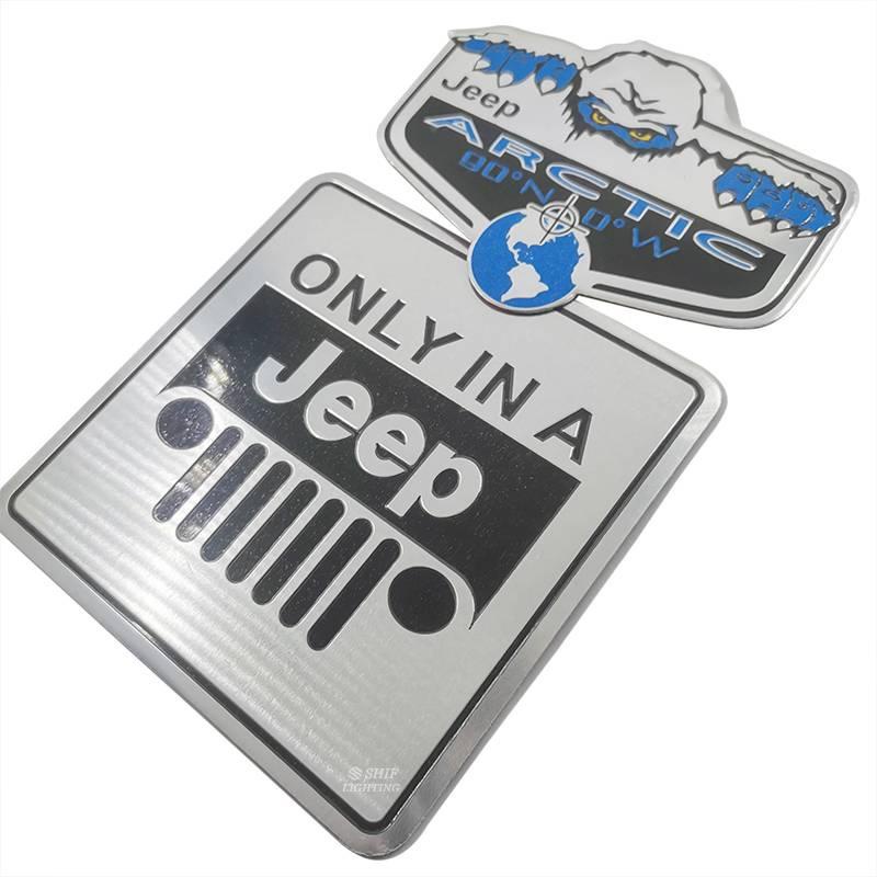 1 X Aluminum ARCTIC ONLY IN A JEEP Logo Car Auto Rear Decorative Emblem Sticker Decal Badge For JEEP SNOWMAN