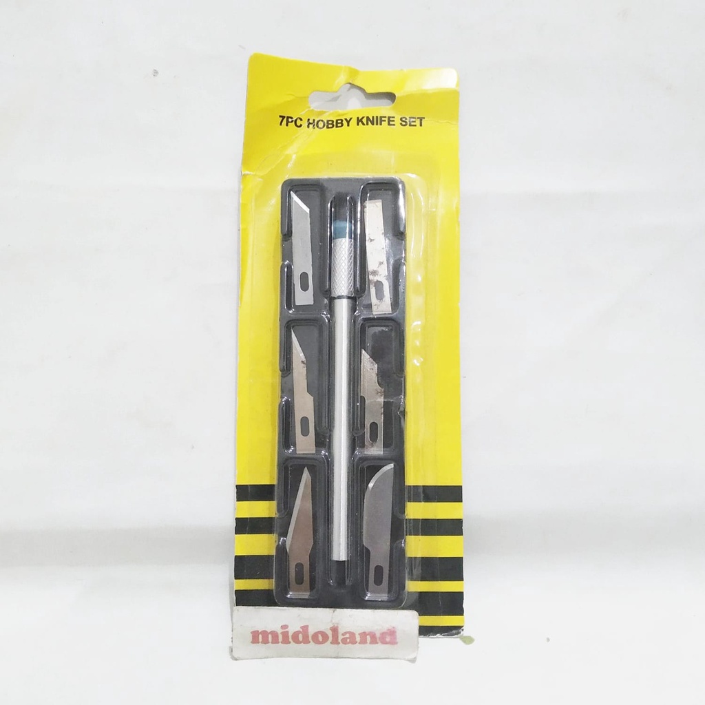 pisau ukir mata kater cutter lancip lurus melengkung hobby knife set 6 mata