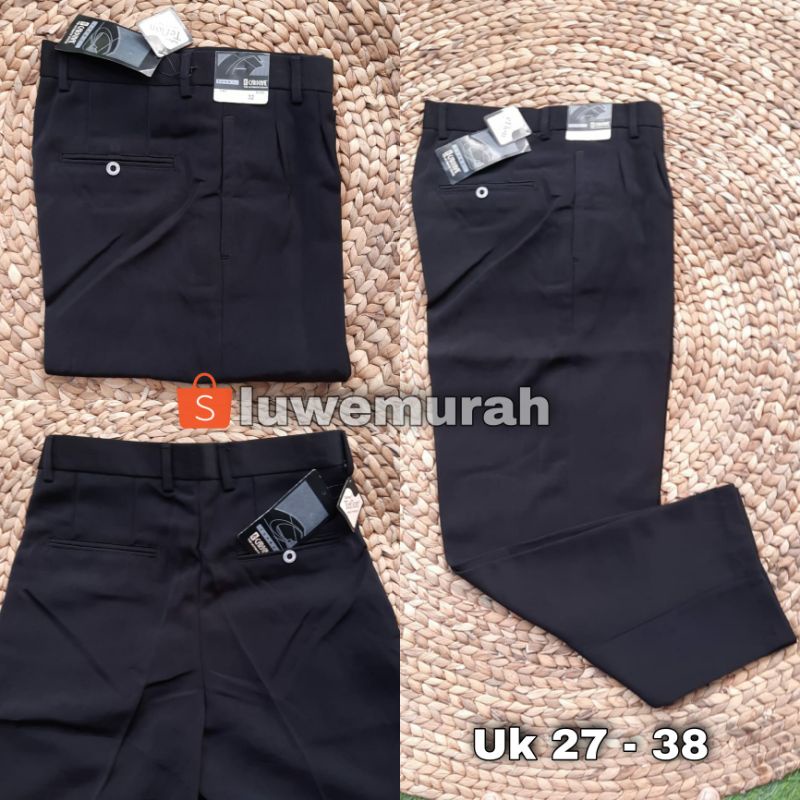 Celana panjang cardinal hitam jumbo | Celana panjang kain hitam pria reguler 27 - 44  (COD)