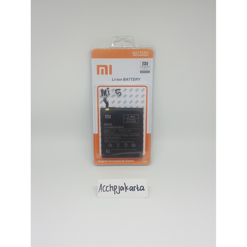 Baterai Hp XiaoMi Mi5 Mi 5 BM 22 Original - Battery Batrai Batre BM22 Xiao Mi Xiaumi Ori