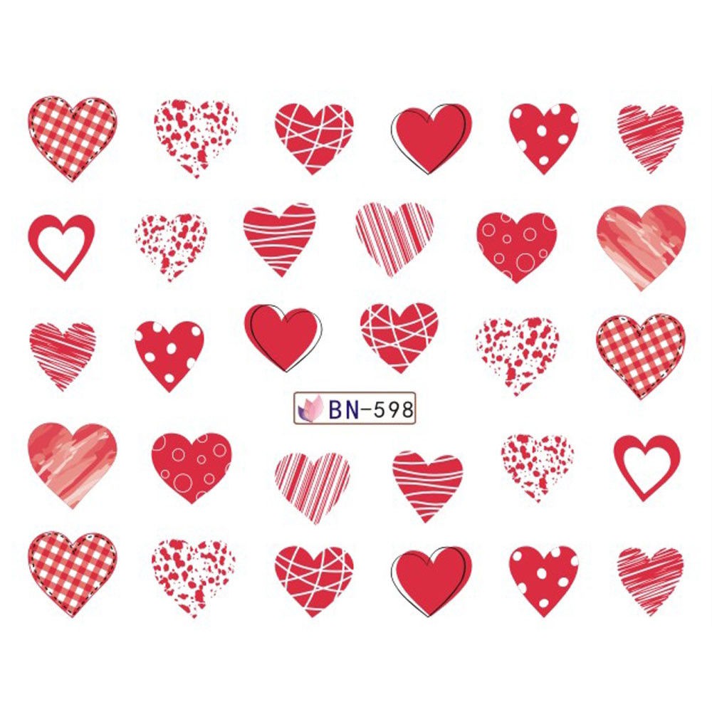 Stiker Kuku Motif Love Untuk Valentine Shopee Indonesia