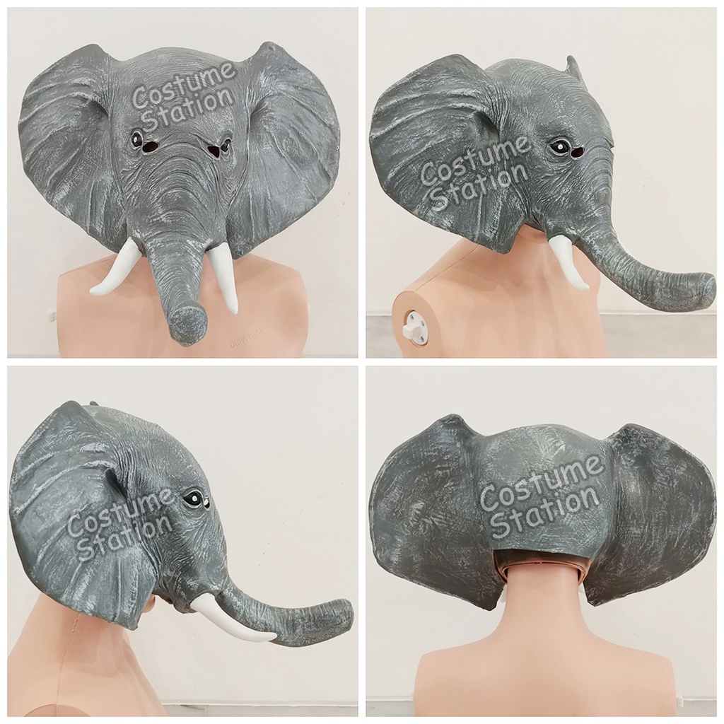 Topeng Gajah / Elephant Mask Latex Hewan Binatang Animal Pesta Halloween