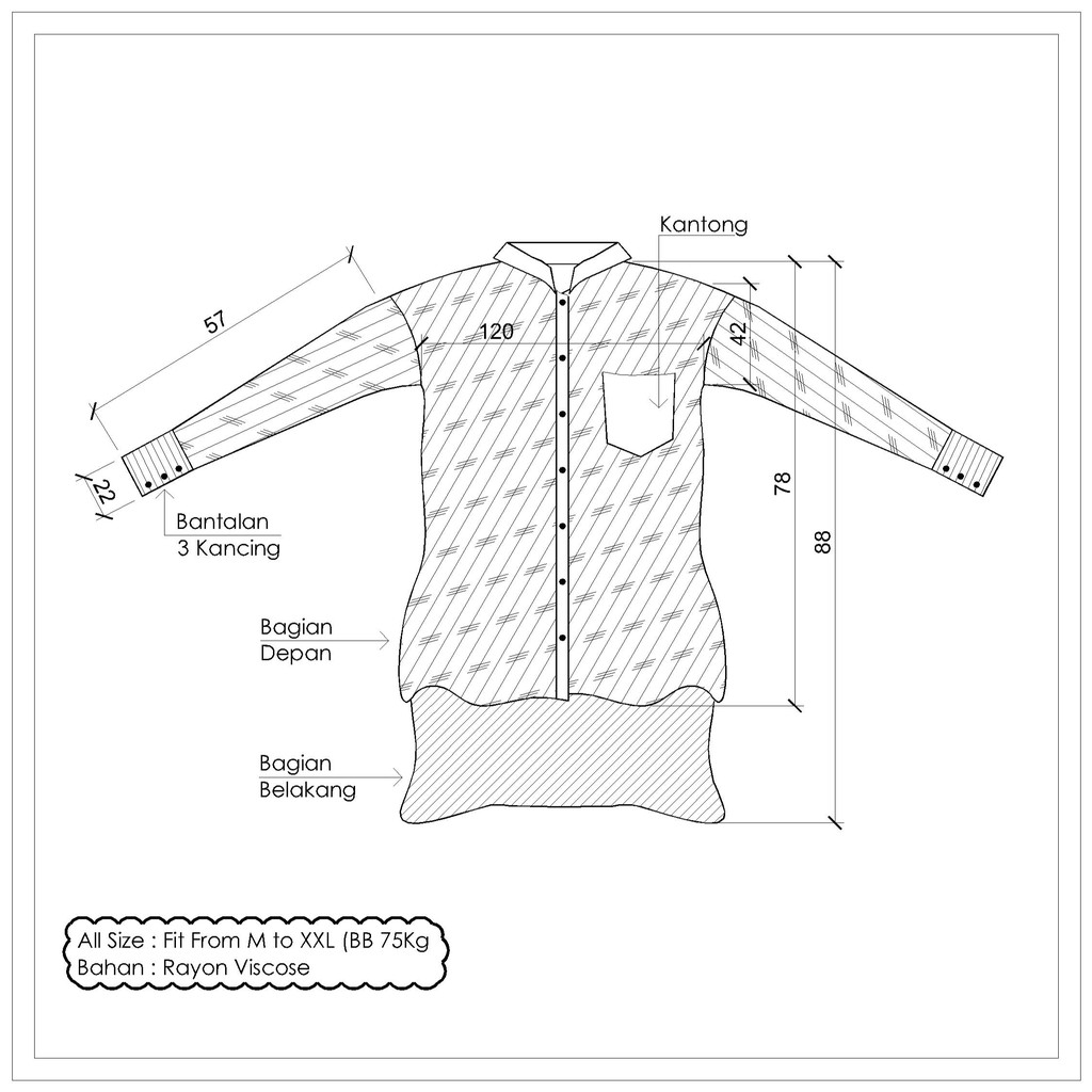 Kemeja Wanita Busui LD 120 Jumbo Bahan Rayon Viscose-2