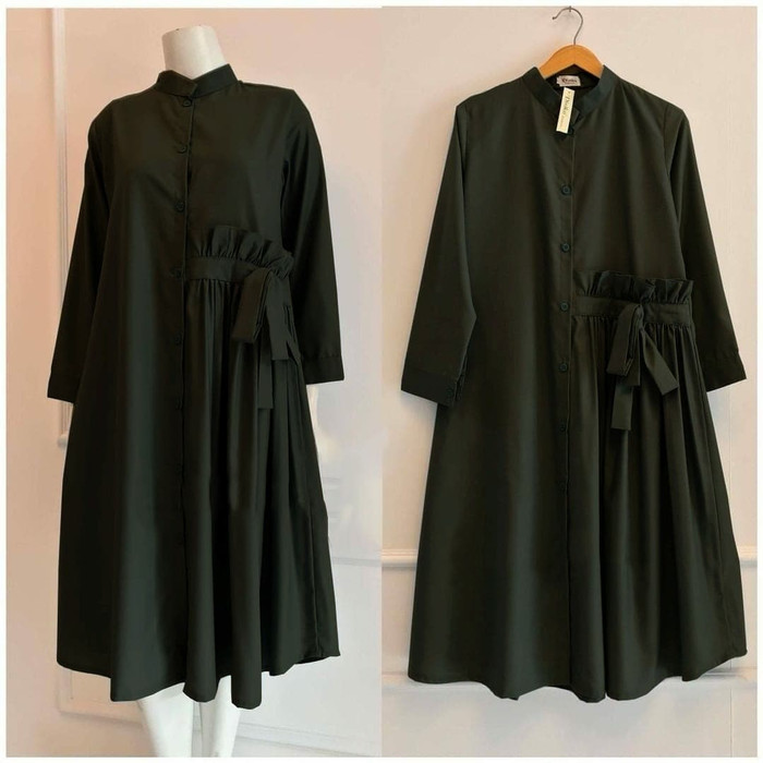 Tunik Remaja Murah Meriah Terbaru Super Kekinian 2021 Modern Atas XZ403 Tunik Bayle Army [Dress 015