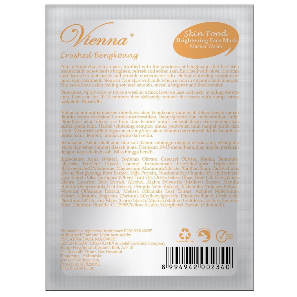 Vienna Skin Food Crushed Bengkoang Face Mask Clay