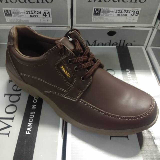 Sepatu pria Modello warna brown size 39-43