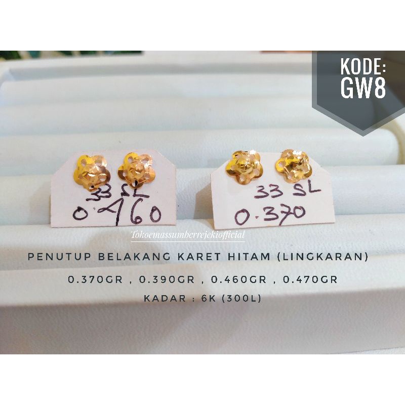 x6 Giwang/giwang permata putih/giwang permata 300/giwang permata 6k/giwang kadar 300/giwang 6k/giwan