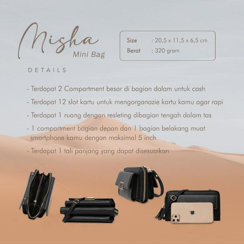 Misha Minibag Jims Honey Original Tas Selempang Wanita mini bag pouch hp Realpic cod Official marsha