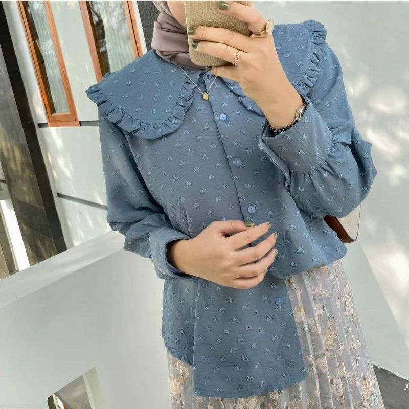 BLOUSE DERA URAGIRI CRINCLE