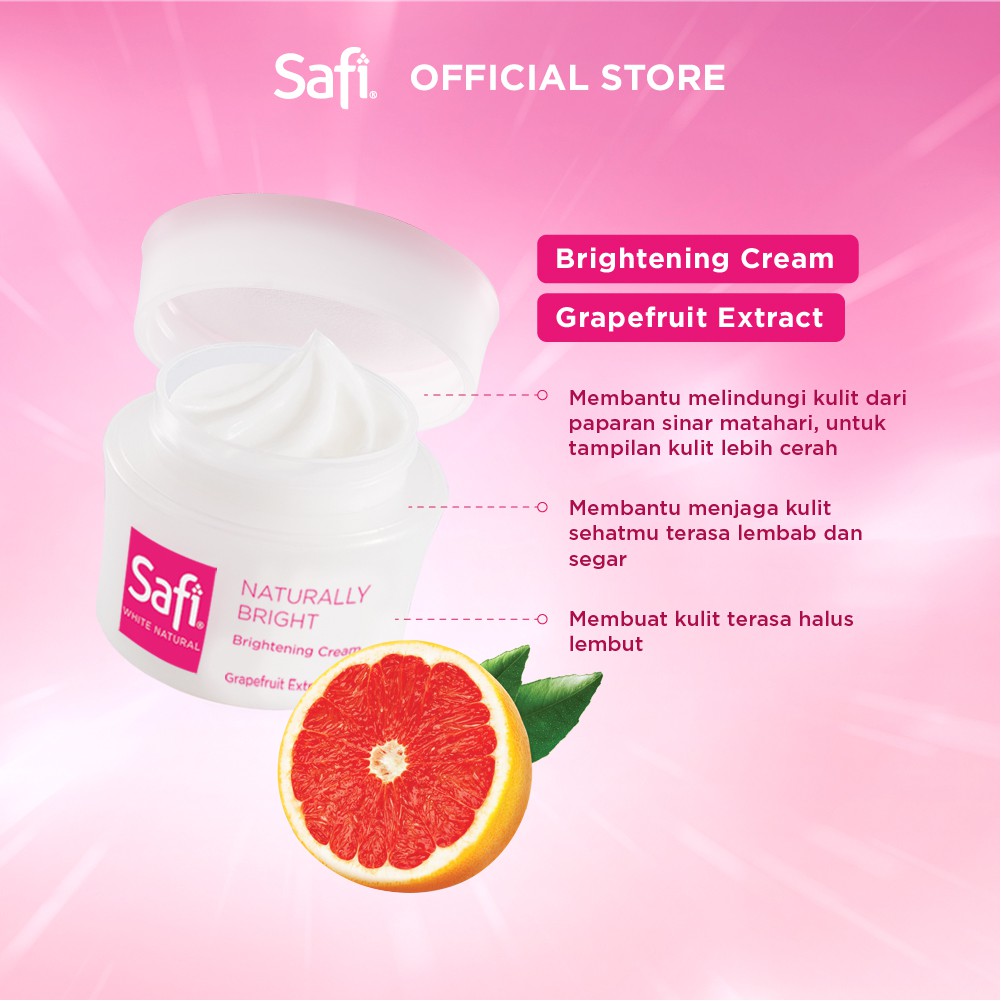 [ GROSIR ] Safi white natural Brightening cream grapefruit 25G / 45 G