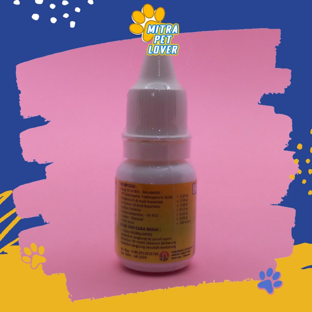 SUPLEMEN PENAMBAH ENERGI STAMINA AYAM ADUAN - BIO BALAMINE 10 ML ORIGINAL - PENAMBAH TENAGA OTOT TULANG SAYAP KAKI NAFAS MENTAL JADI BERANI TIDAK TAKUT - MURAH ASLI GARANSI BERKUALITAS - PET ANIMAL VETERINARY TAMASINDO OBAT &amp; VITAMIN HEWAN MITRAPETLOVER