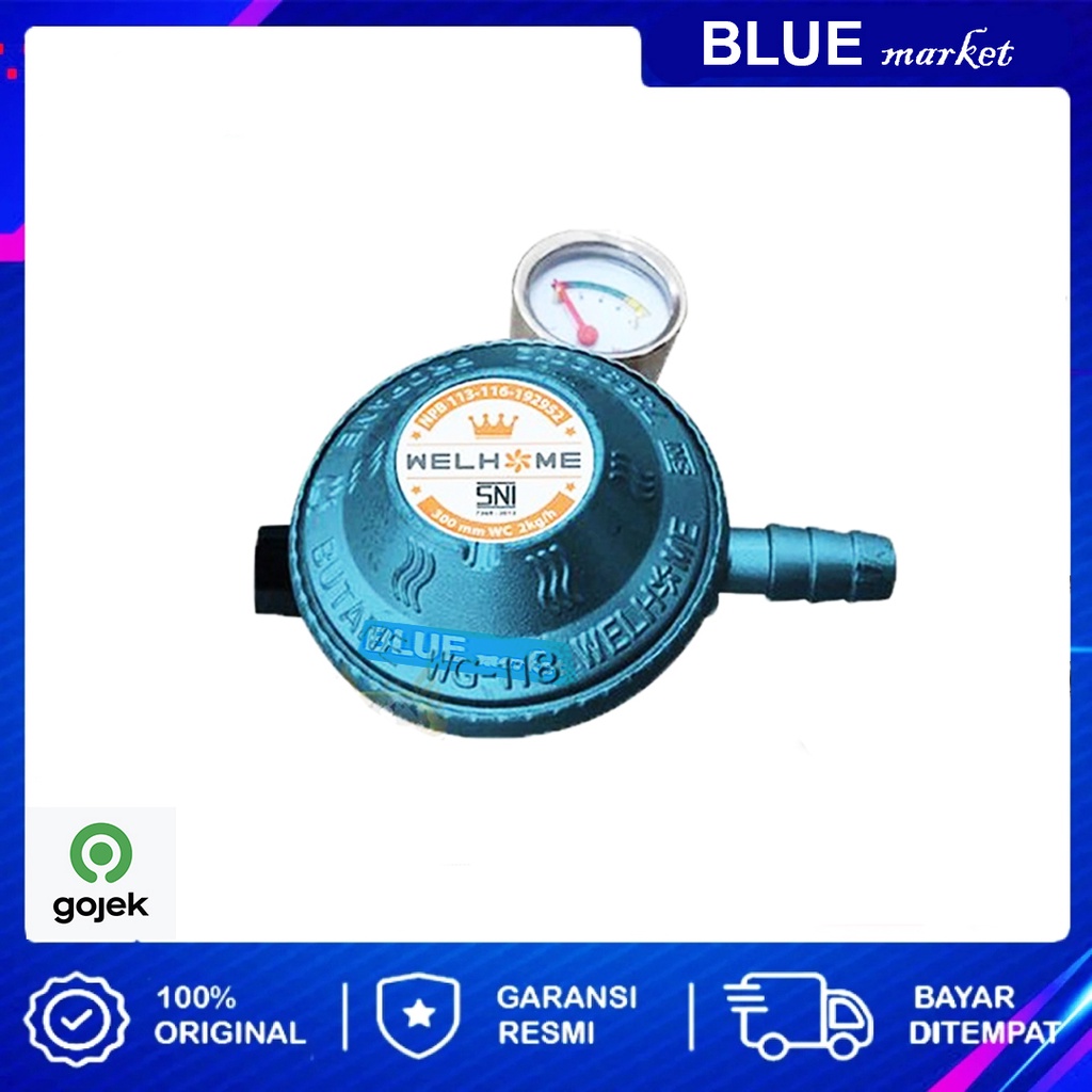 PAKET SELANG GAS REGULATOR + METERAN WELHOME 1,8 METER