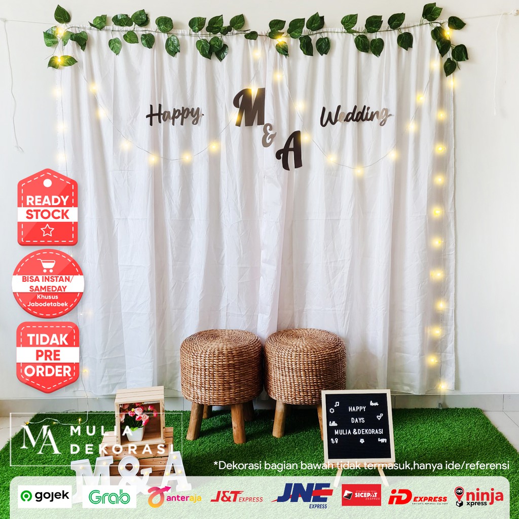 Dekorasi Lamaran Backdrop Nikahan PhotoBooth DIY Akad Nikah Aqiqah Khitan Paket Mulia C