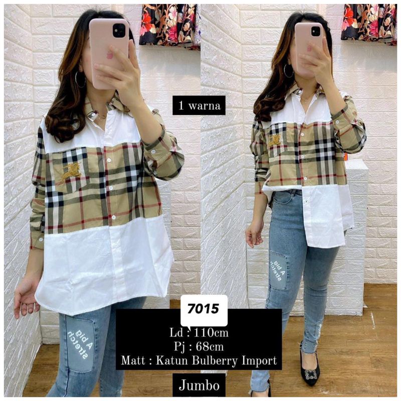 kemeja burberry katun import 7015