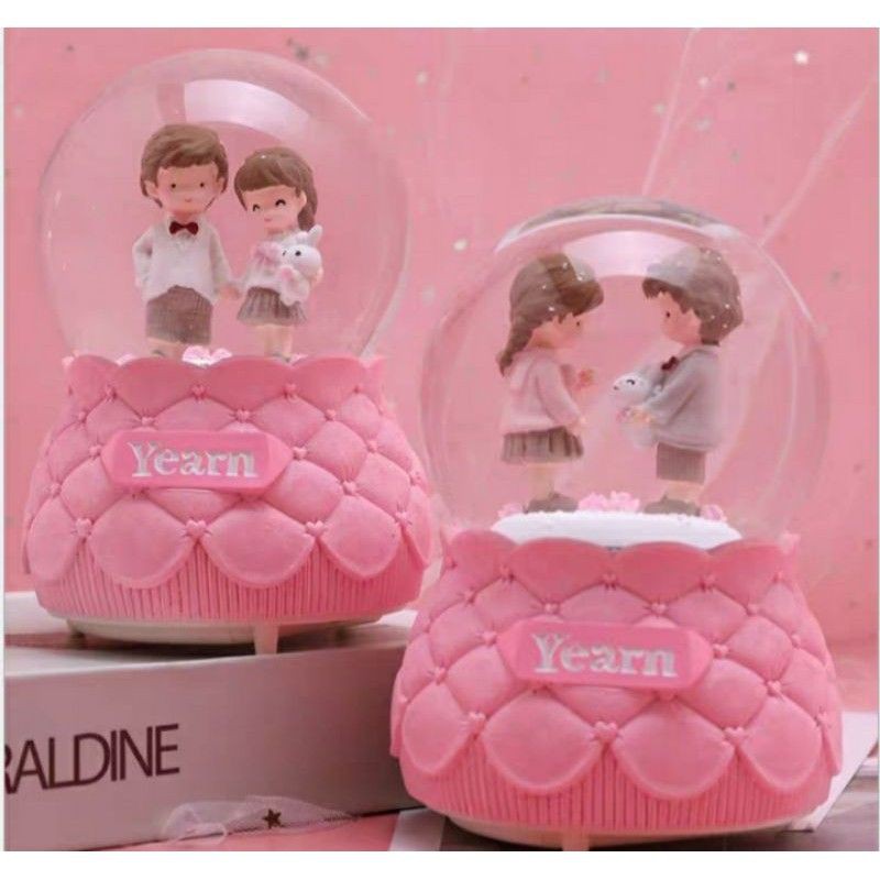 Kotak Musik lampu hias romantis  Snowball Bola Kristal Salju  hadiah kado Couple Love Romantis