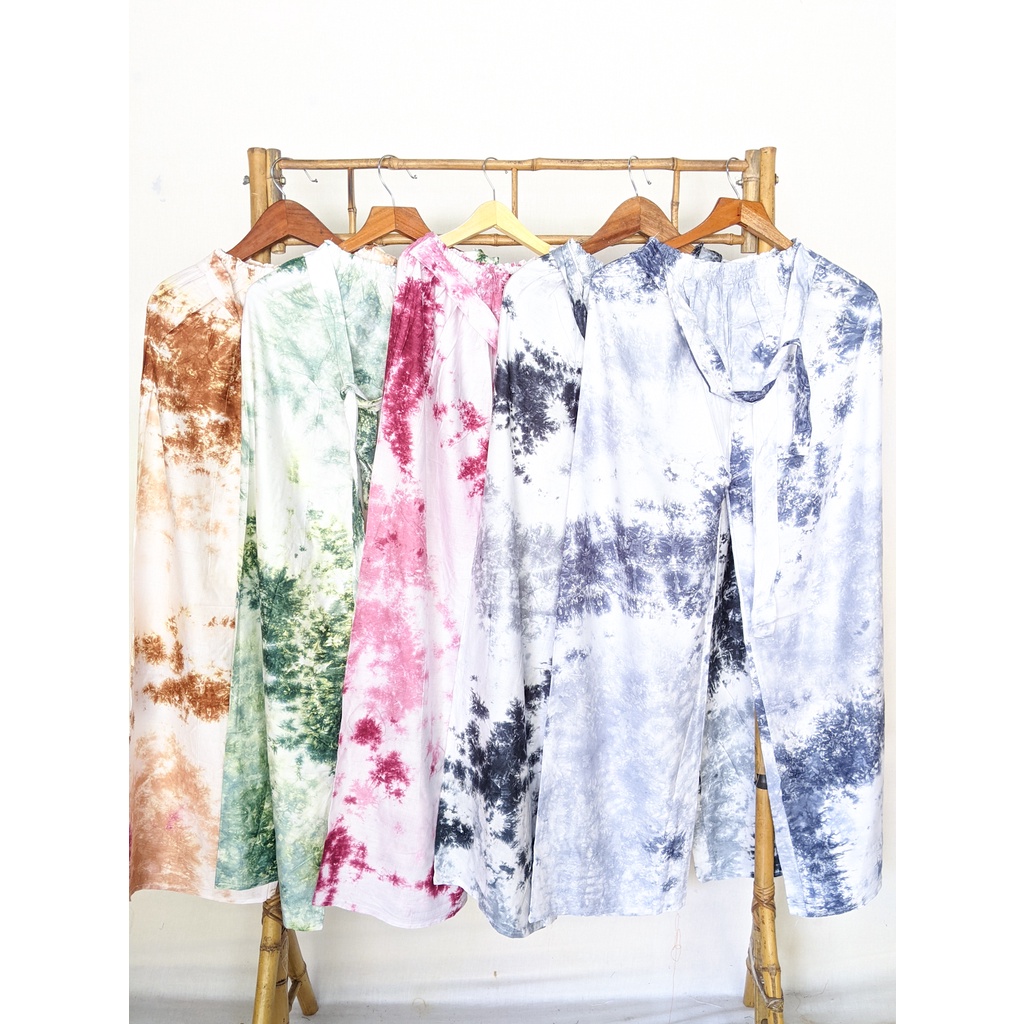 Celana Kulot Jumbo Big Size Tidur Wanita Culotte Pants Nyaman Bahan Rayon Tie Dye Tiedye Tyedie