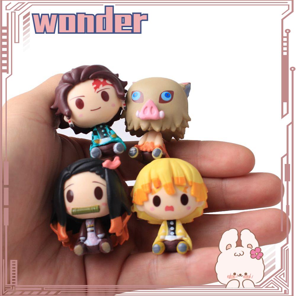 Wonderful 4Pcs / Set Mainan Action Figure Kamado Tanjirou Demon Slayer Q Mini Lucu