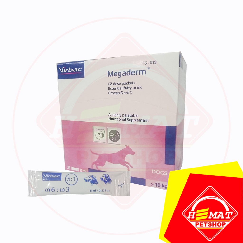 Virbac Megaderm 8 ml / Vitamin Bulu Anjing / Sachet