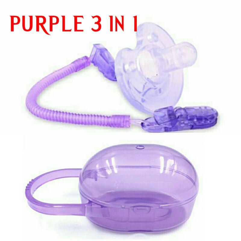 Dot Bayi Empeng Bayi Silikon 3 in 1 set orthodontics bpa free Dot Empeng Bayi Silikon with box and chain-1