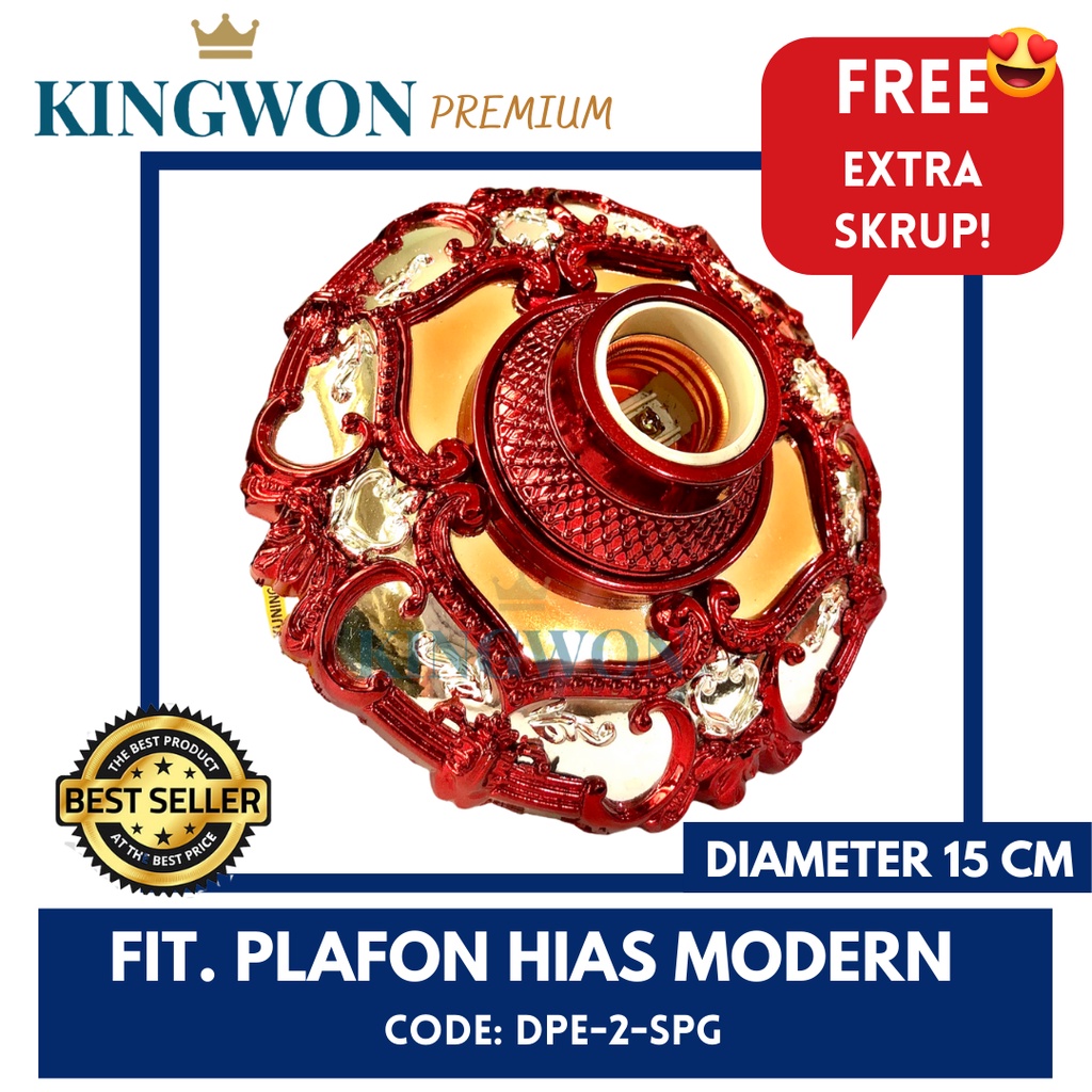 FITTING LAMPU PLAFON HIAS MODERN E27 DPE 2 SPG KINGWON